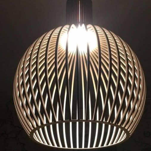 Lightsin Shadome-Scandinavian LED Wooden Birdcage Pendant Light
