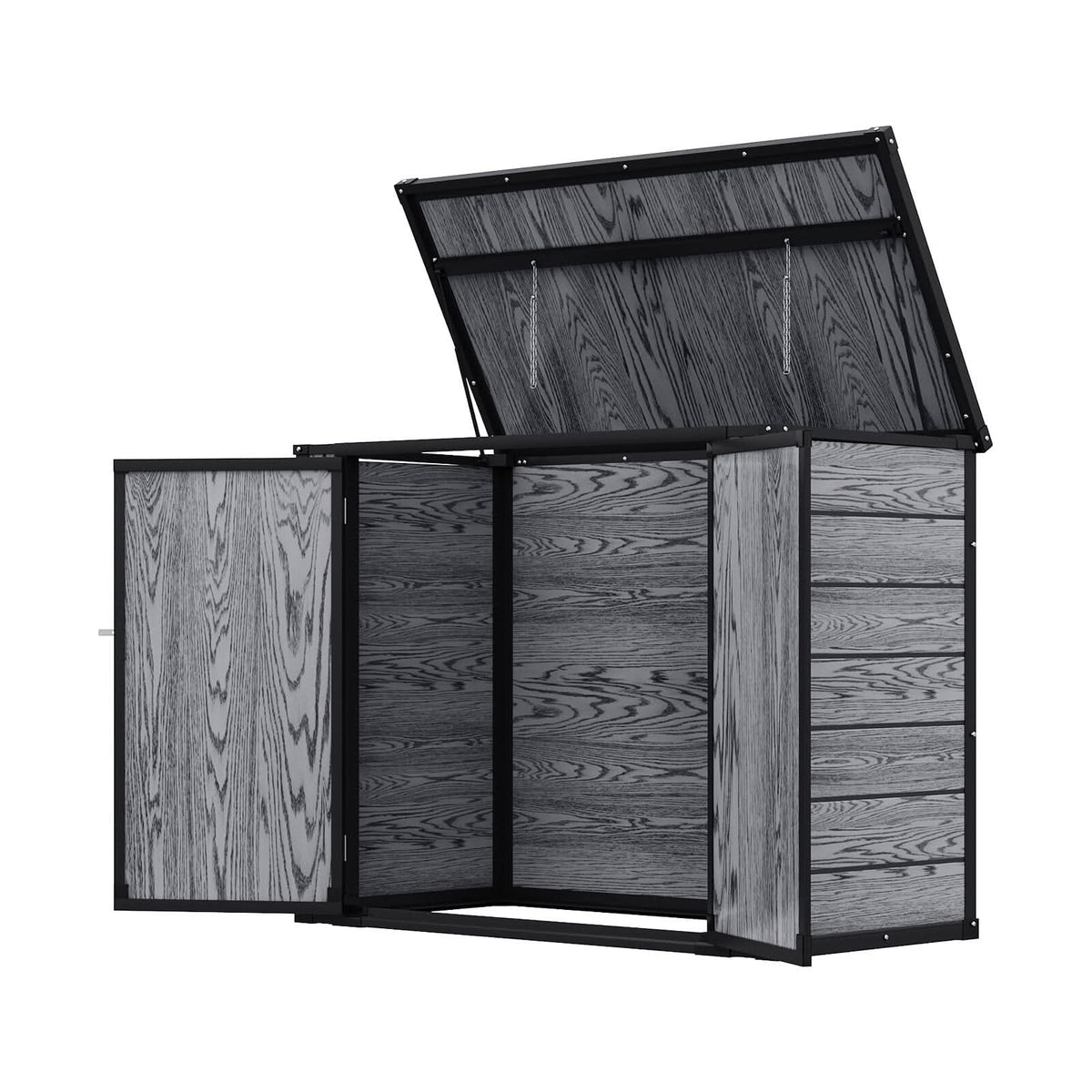 4x2ft Plastic Waterproof Grey Garden Tool Bicycle Storage Shed