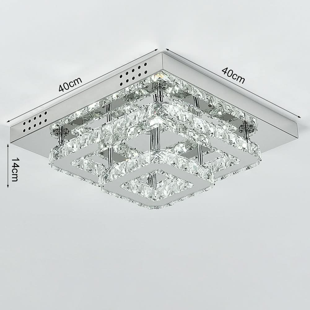Modern 2-Tier Crystal LED Ceiling Light Fixture Dimmable/Non-dimmable
