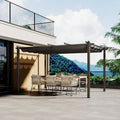 9ft Aluminum Patio Pergola with Sun-Shade Canopy