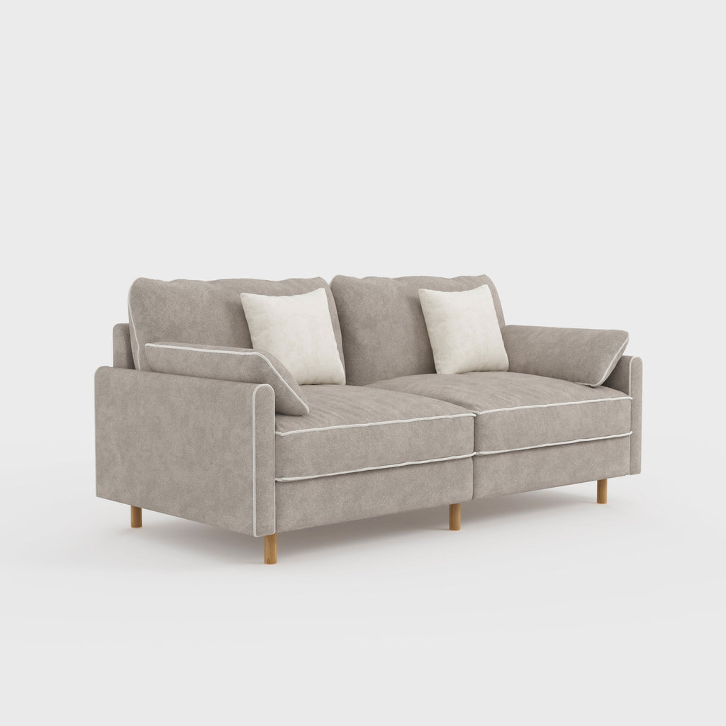 Cotton Linen Detachable Modular Sofa with Fringed Trim