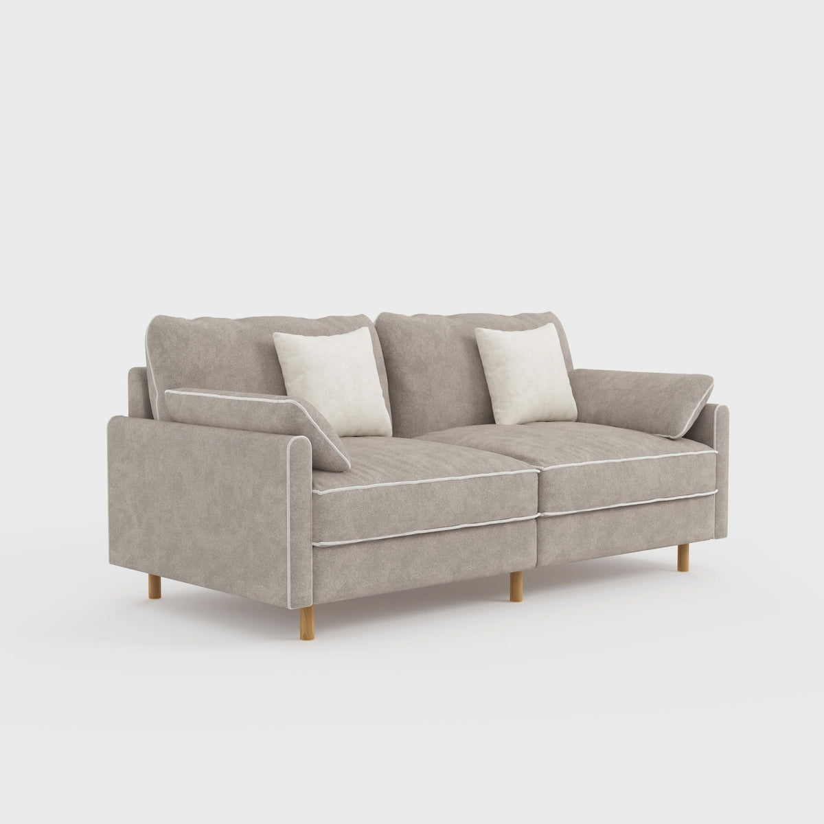 Cotton Linen Detachable Modular Sofa with Fringed Trim