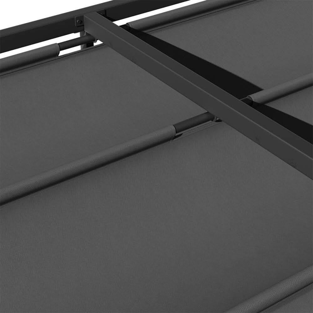 3x2.8x2.3m Dark Grey Pergola with Single-Sided Hollow Fence