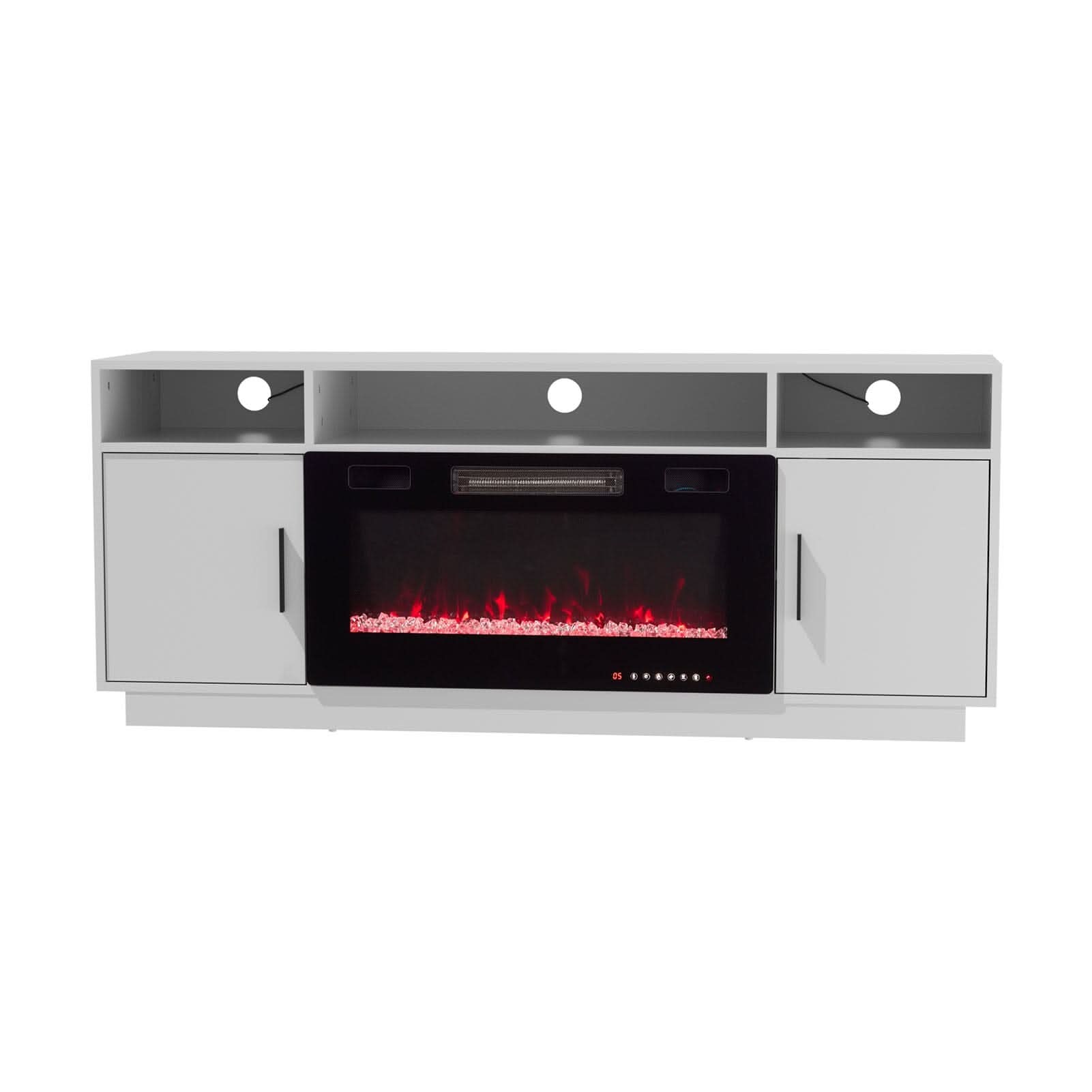 30Inch Electric Fireplace TV Stand | Large Media Cabinet with 24 Colour Options
