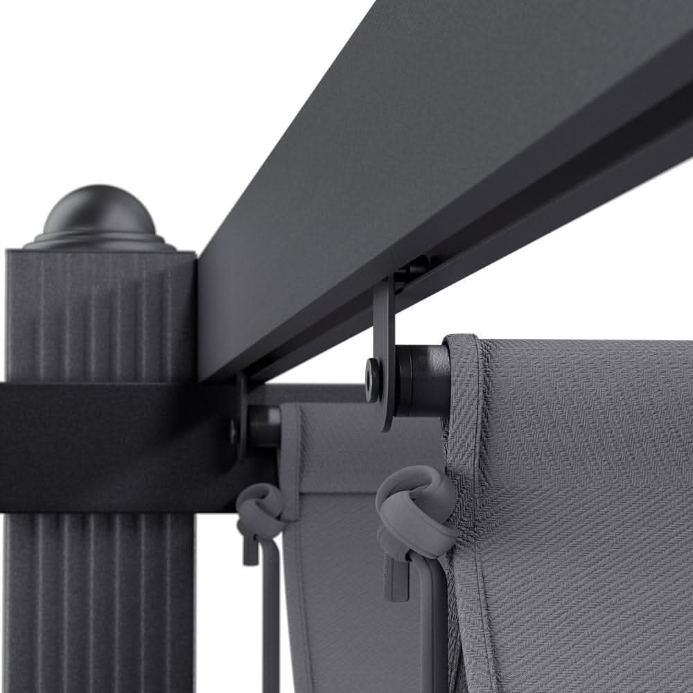 9ft Aluminum Patio Pergola with Sun-Shade Canopy