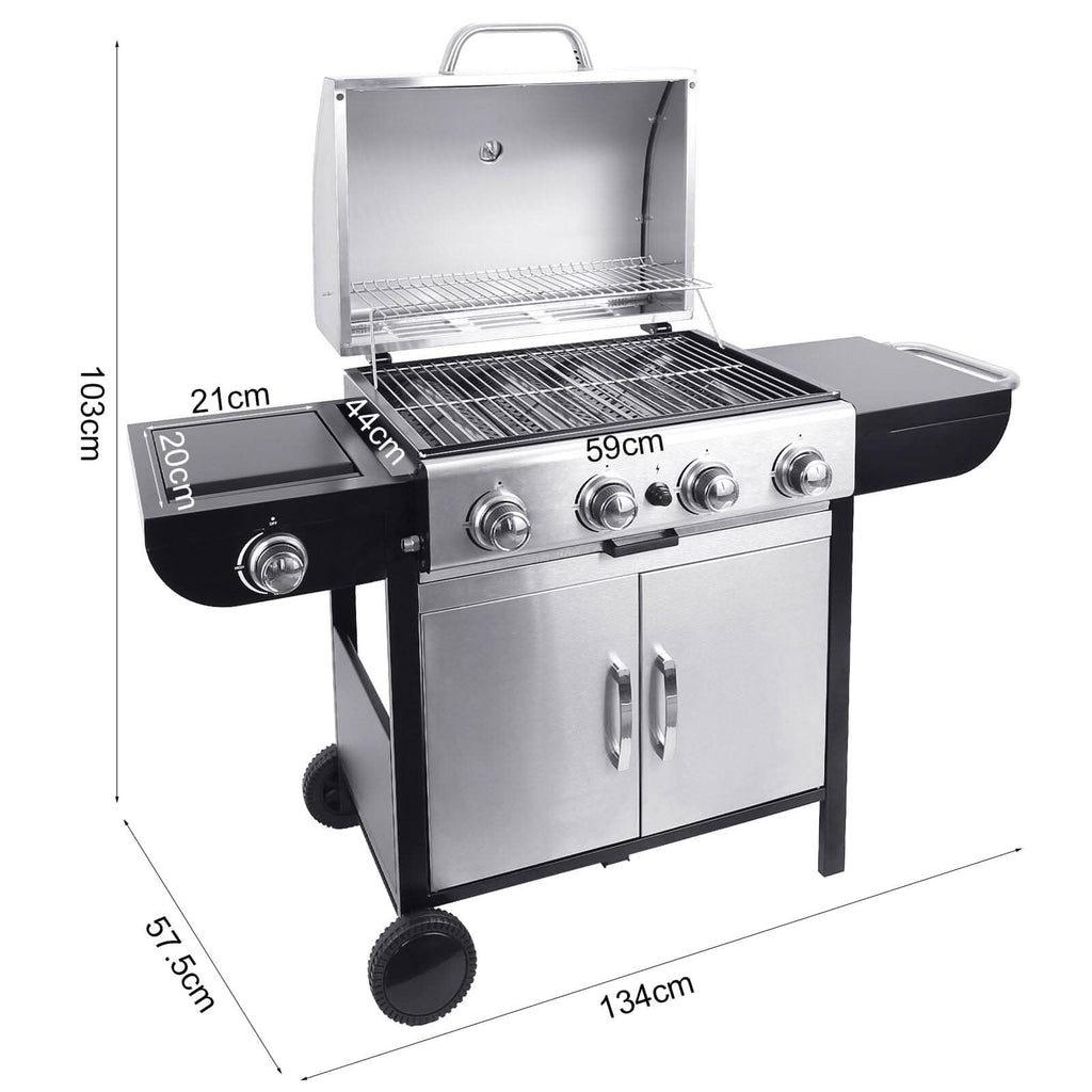 3/4/5-Burner Outdoor Gas Burner with Side Burner Gas Gill