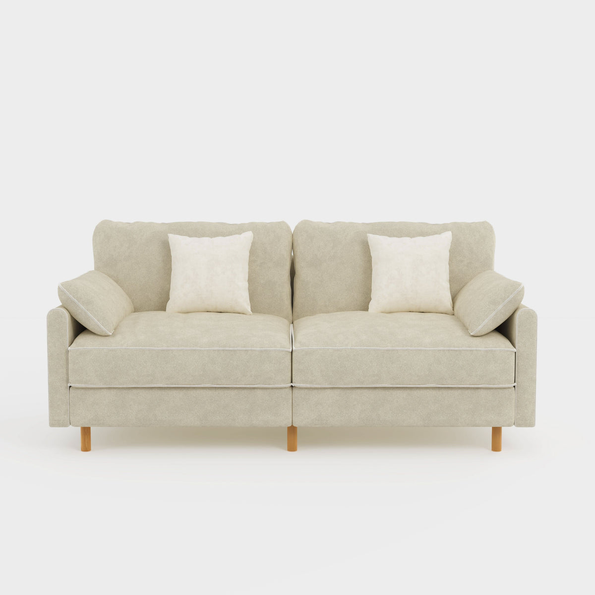 Cotton Linen Detachable Modular Sofa with Fringed Trim