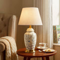 Lightsin Chinoiserie Hand-Painted Ceramic Ginger Jar Table Lamp