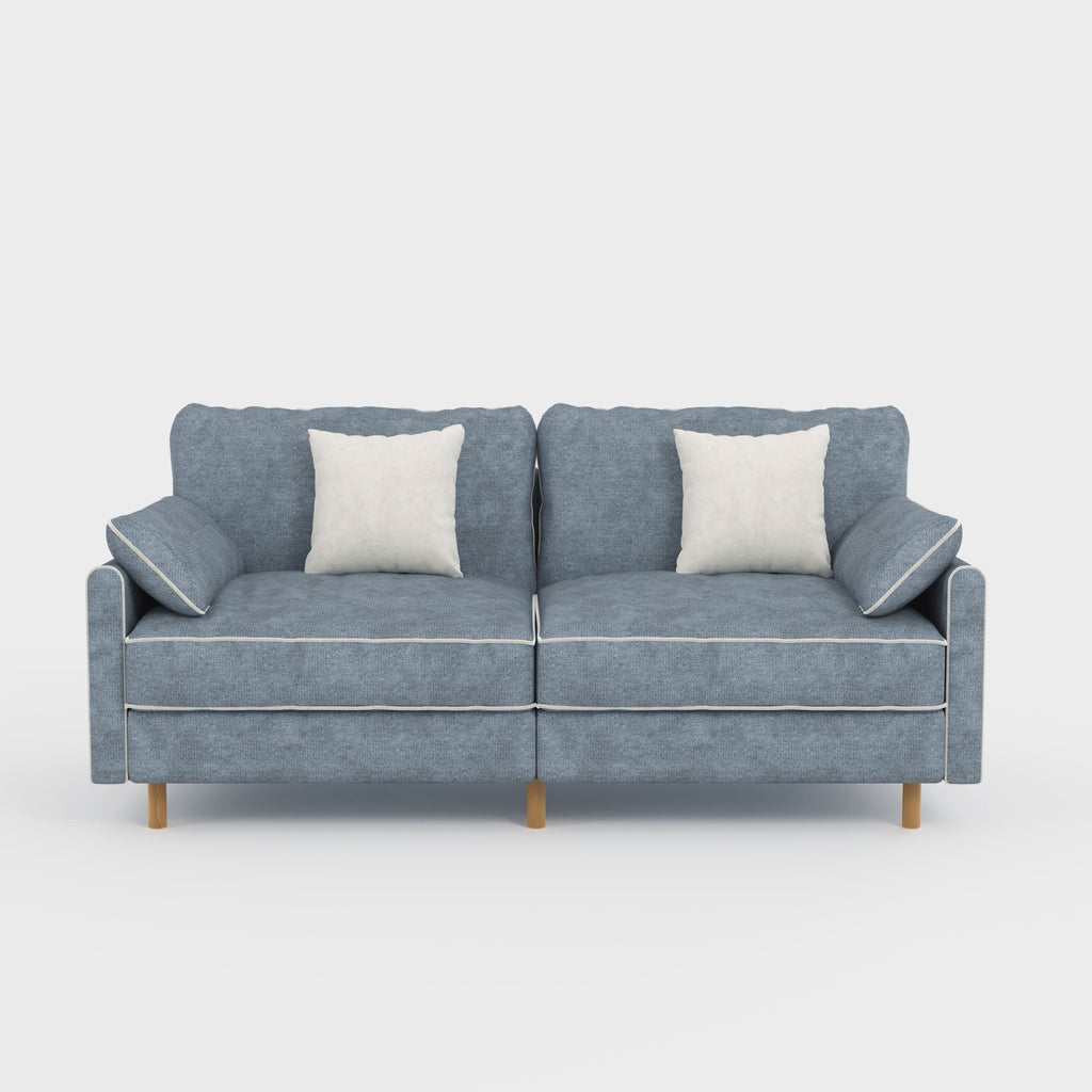 Cotton Linen Detachable Modular Sofa with Fringed Trim