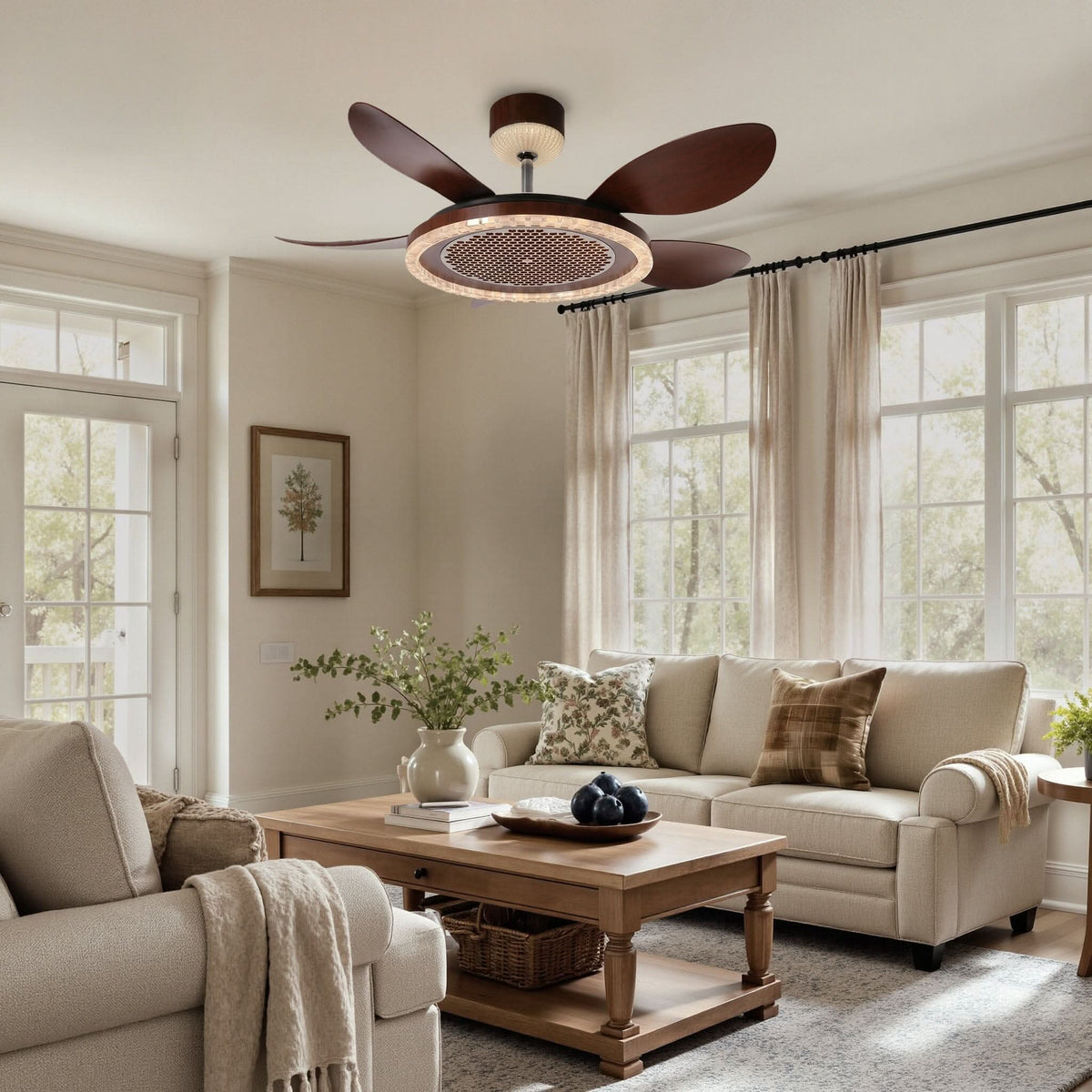 Lightsin 48 Inch Ceiling Fan with 6-Speed Reversible DC Motor