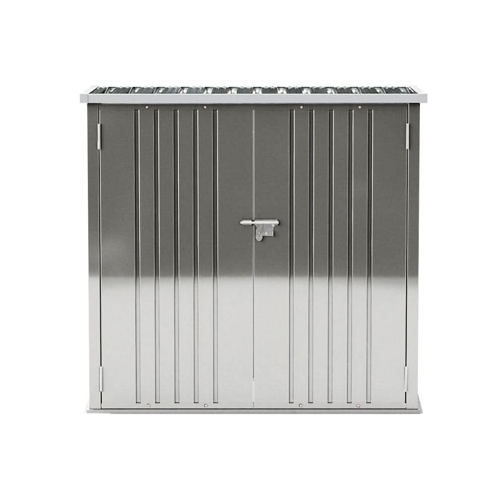5.5x3ft Grey Slanted Roof Garden Shed with Double Doors