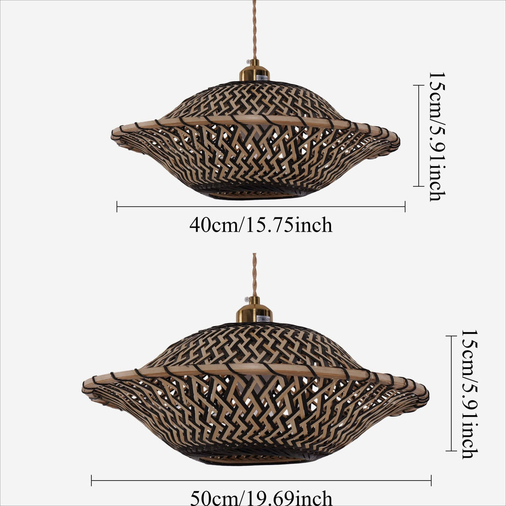 Lightsin Elegant Black & Natural Design Bamboo Pendant Light