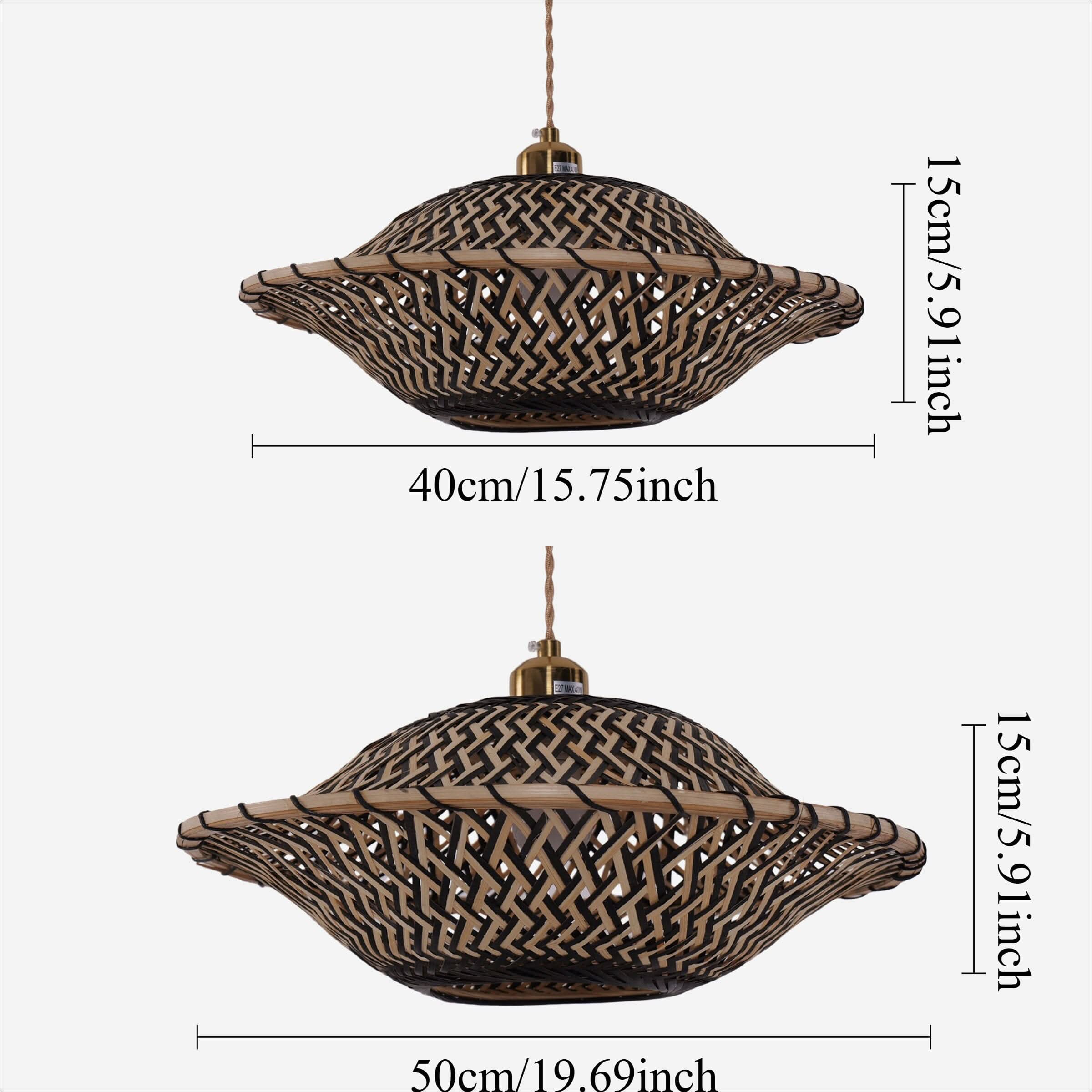 Lightsin Elegant Black & Natural Design Bamboo Pendant Light
