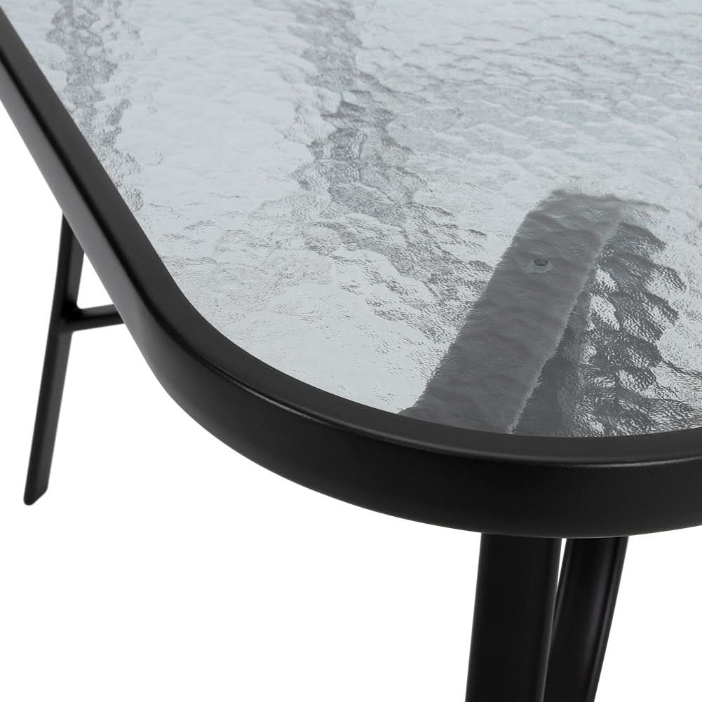 Patio Table Garden Coffee Table Rectangle Dining Table with the Umbrella Stand Hole