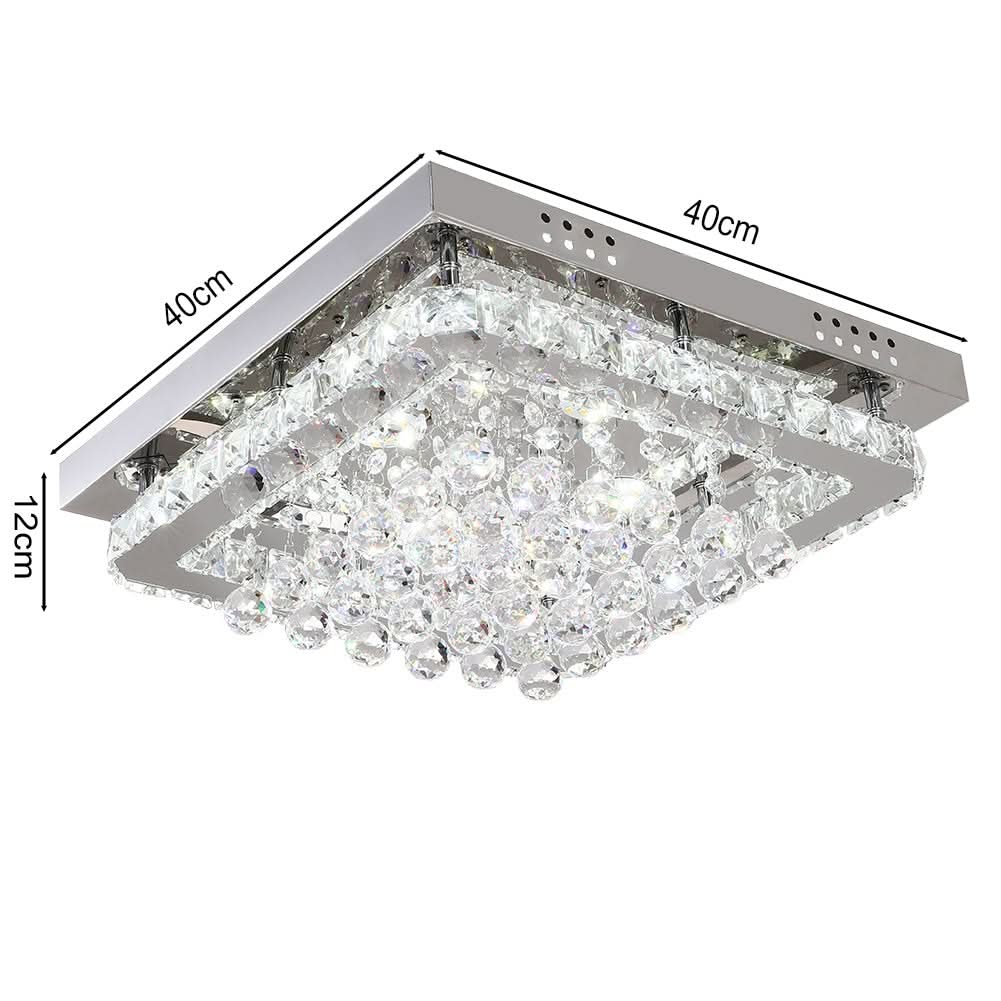 40cm W Chrome Finished Square LED Ceiling Light