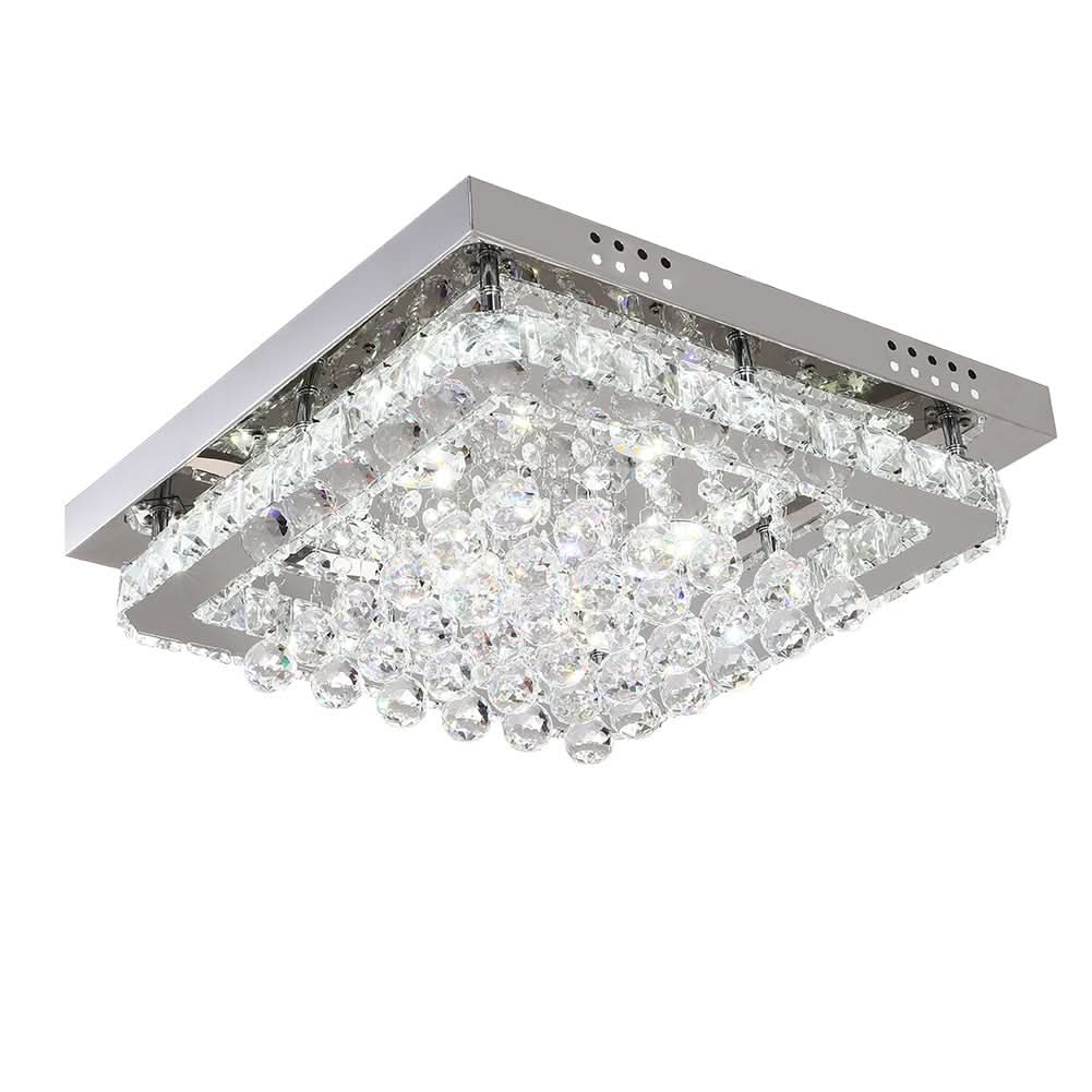 40cm W Chrome Finished Square LED Ceiling Light