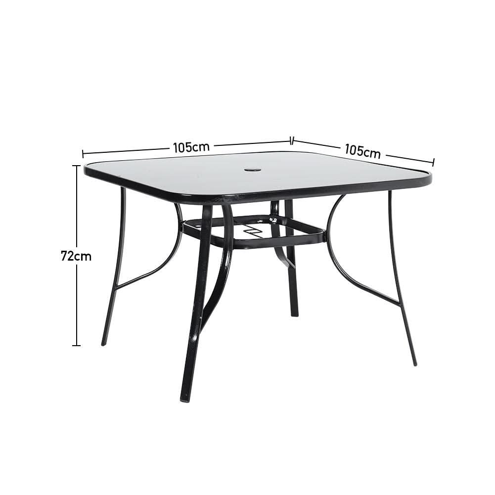 80/105cm Wide Square Garden Table Patio Outdoor Dining Table Coffee Bistro Table
