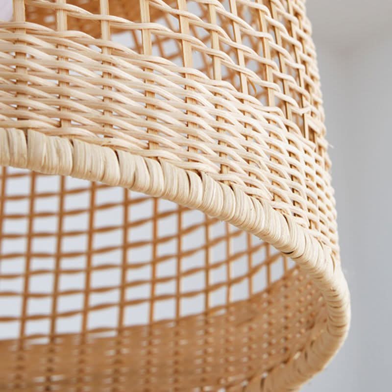 Lightsin Cella-Elegant Vintage Woven Rattan Minimalist Pendant Light