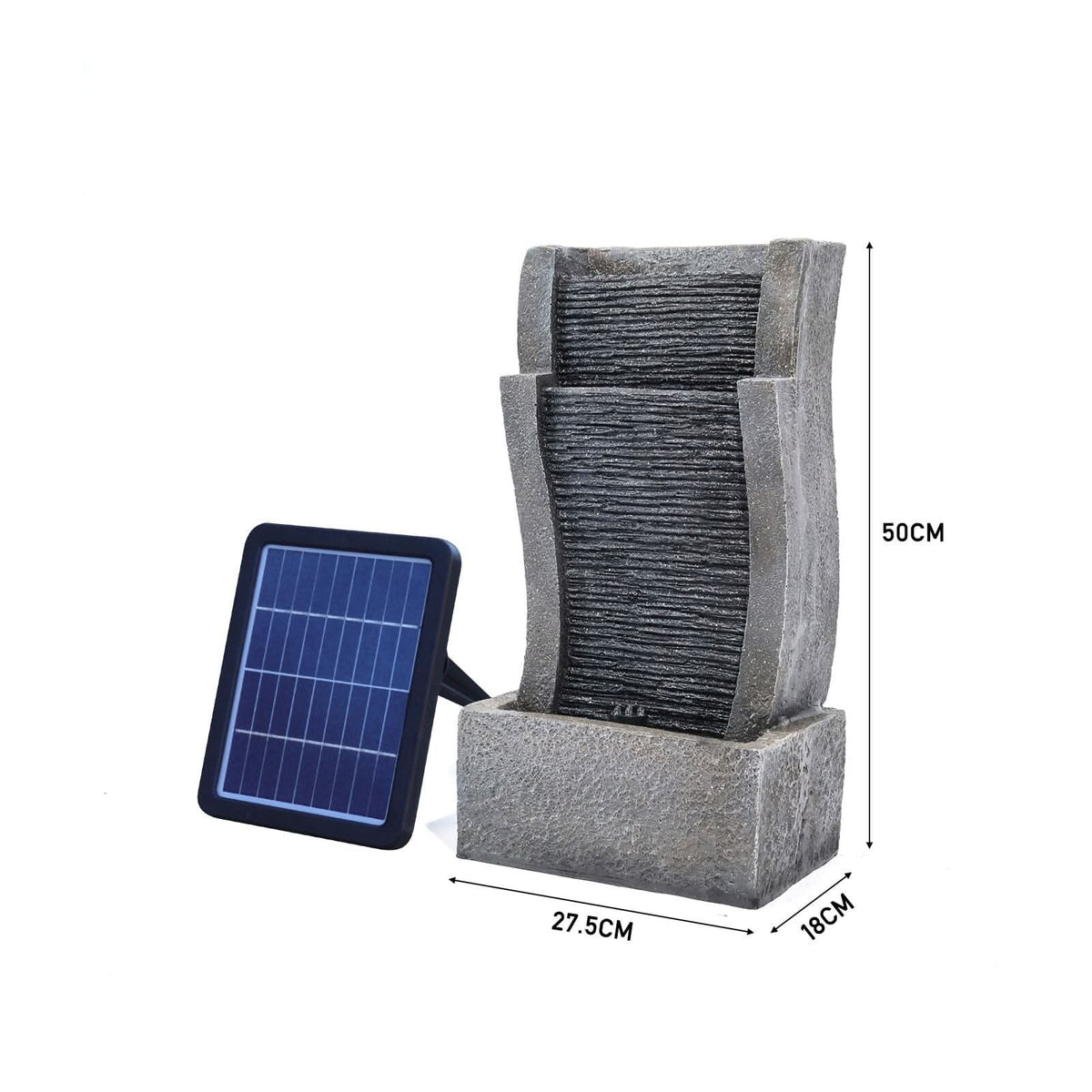50CM H Slate Effect Modern Waterfall Ornament Garden Water Feature Cascading Tiered Water