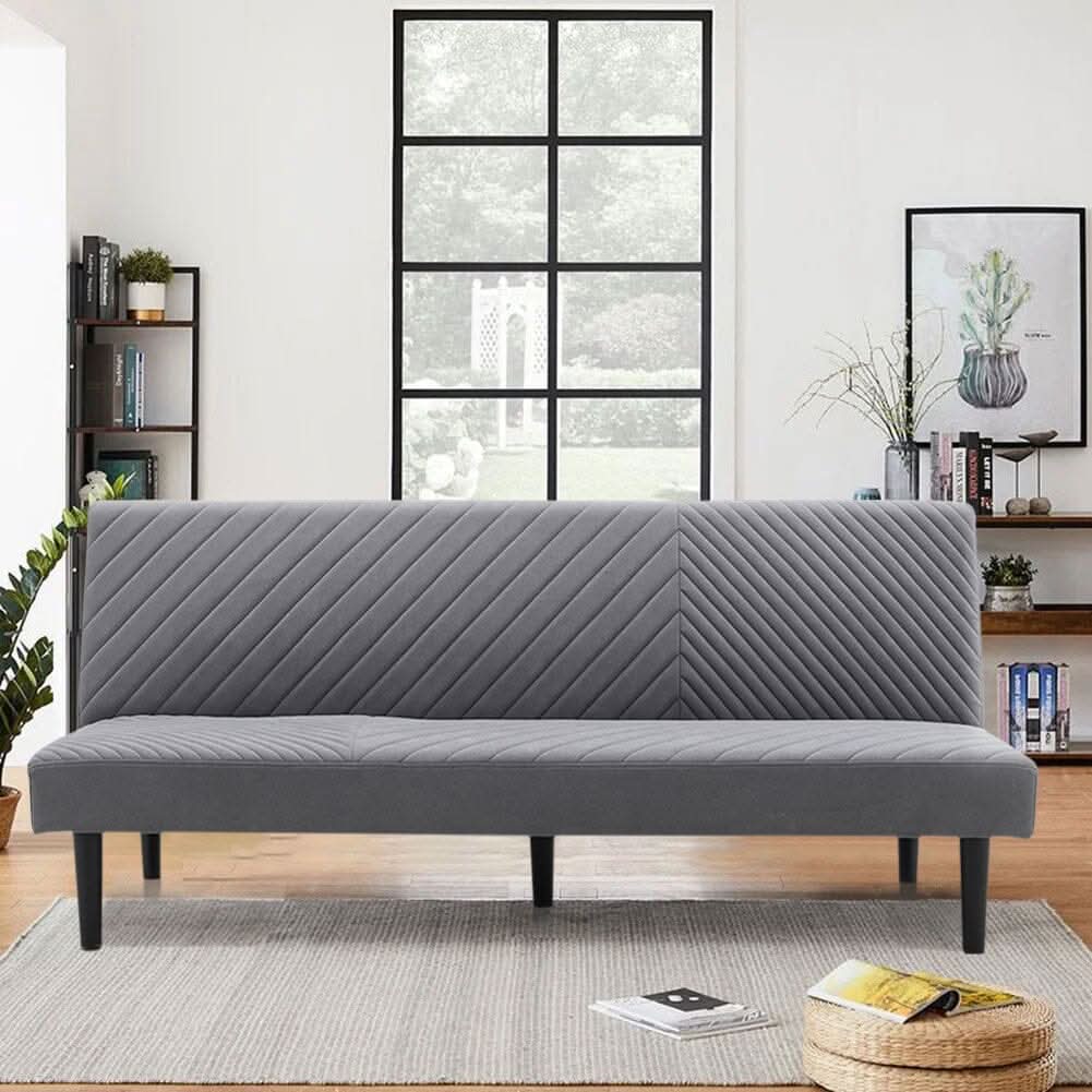 Grey 3 Seater Upholstered Sofa Bed