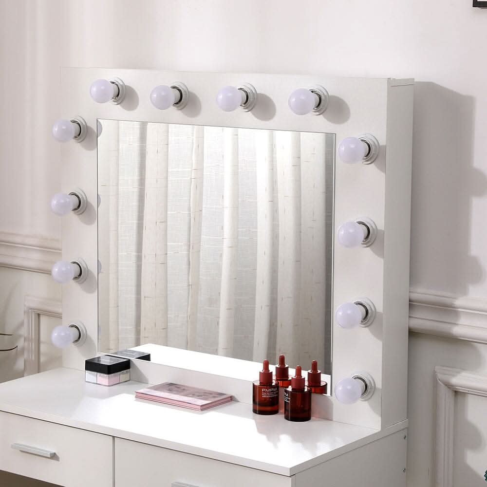 80cm W New Hollywood Dressing Table Set with Large Lighted Mirror