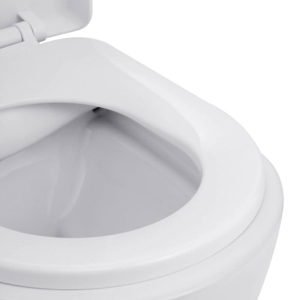 35cm W White Bathroom Wall Mounted Elongated Toilet