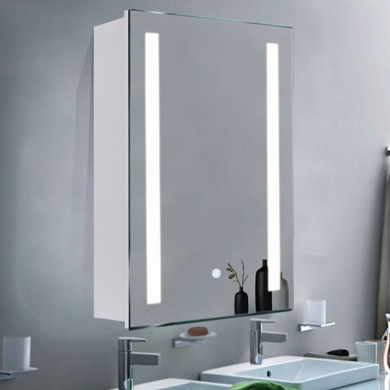 70cm Height Modern LED Illuminated Bathroom Mirror Cabinet with Socket