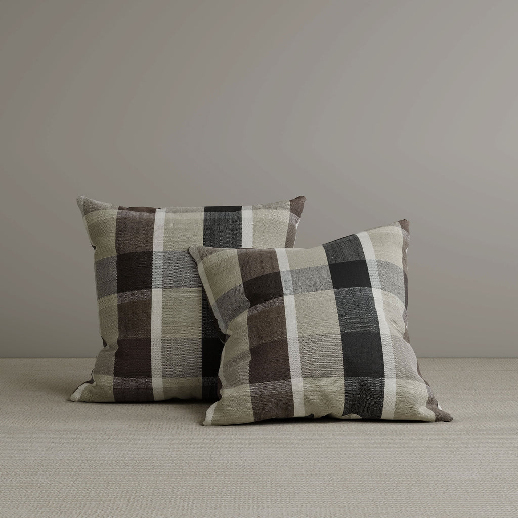 ‍Square Exclusive Design Cushion in Mocha Brown Check Cotton Linen, 45*45CM (100% off)