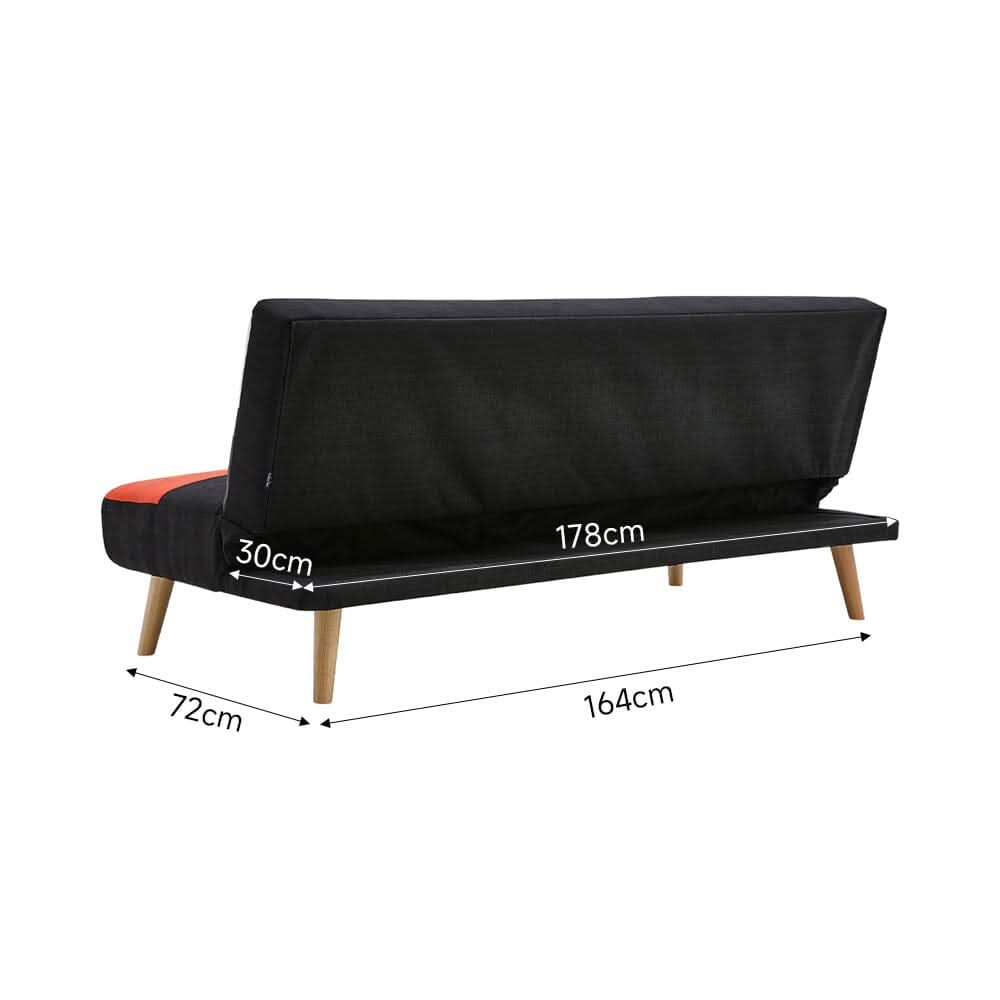 3-Seater Multicolour Checkered Sofa Bed