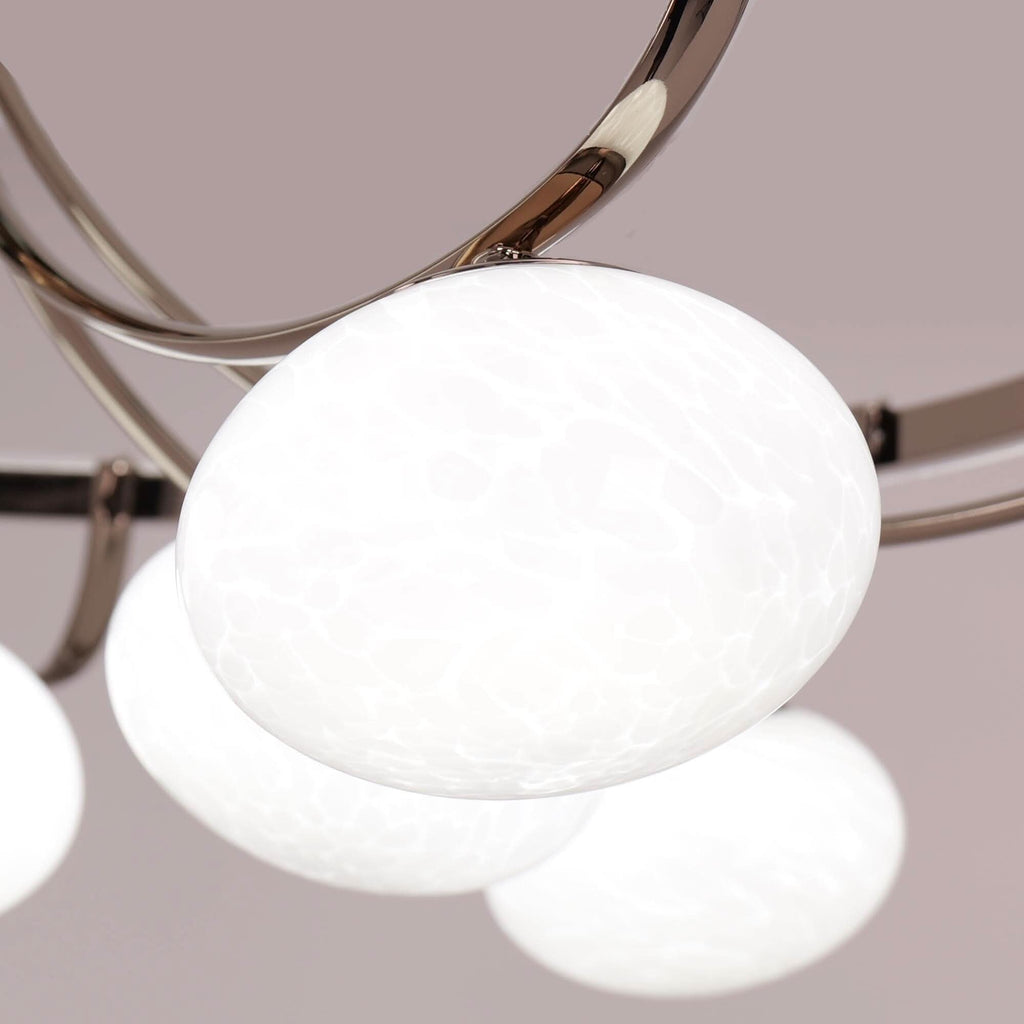 Lightsin Contemporary Iron Aluminum LED Ceiling Light with Marble Glass