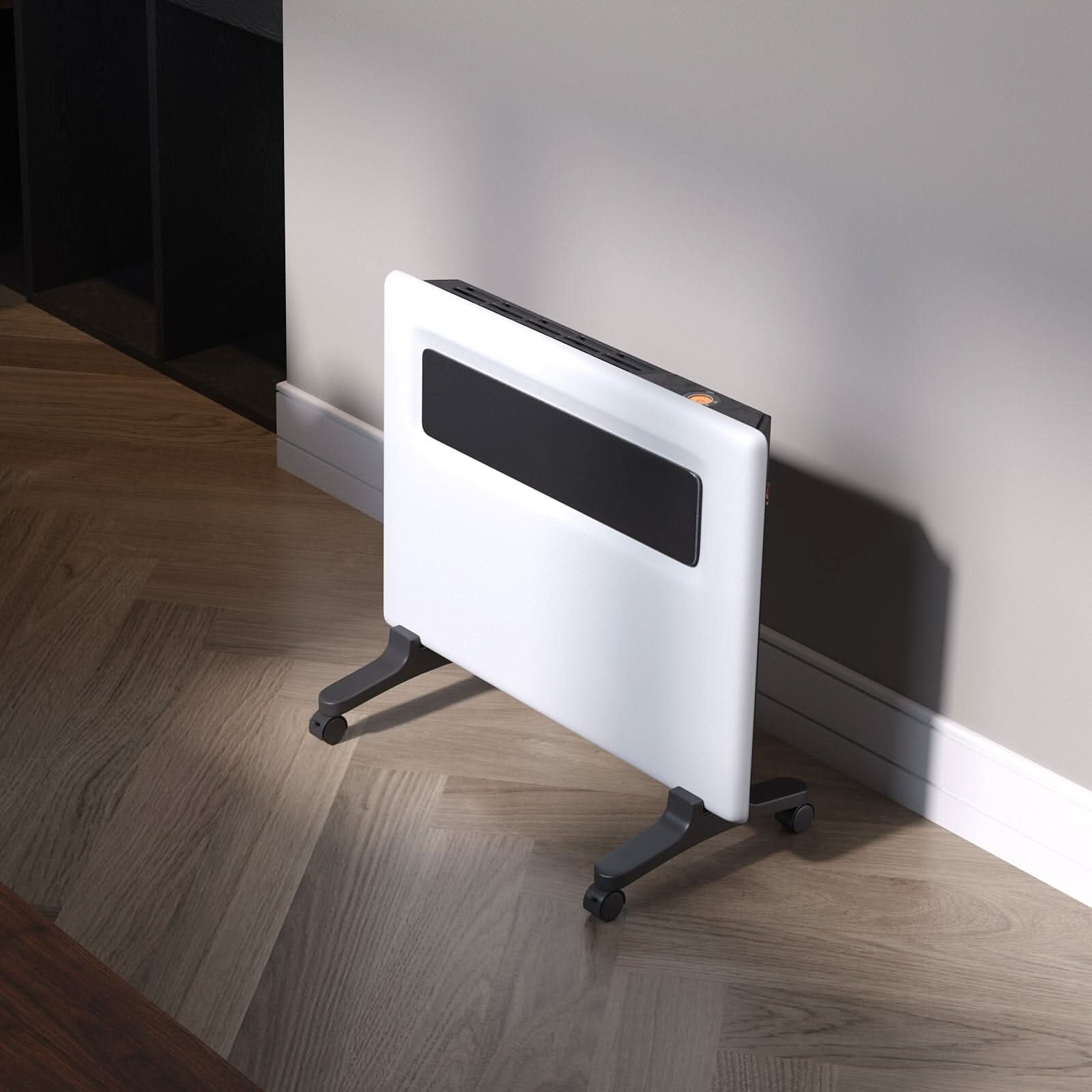 Floor-standing wall-mounted dual-use black and white heater with LED display - 1000W/1500W/2000W