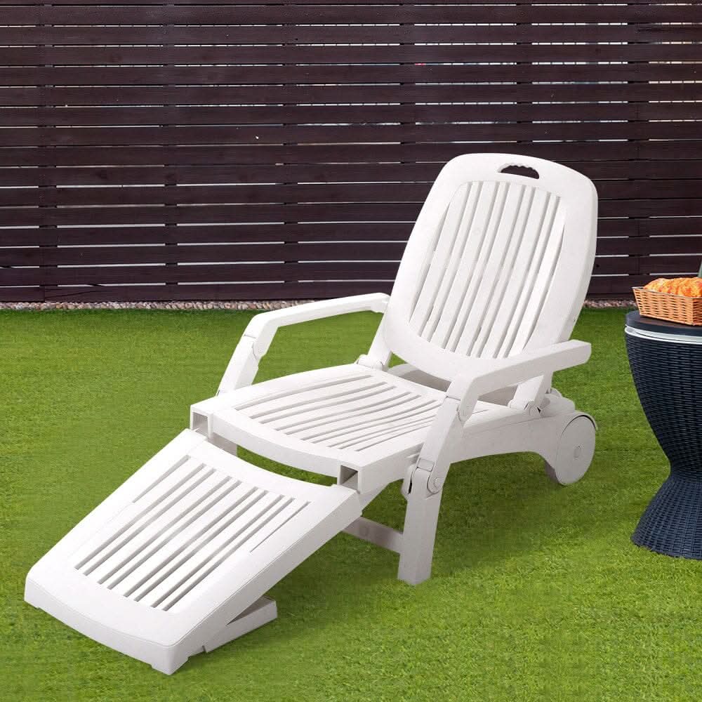 73.5cm W Outdoor Folding Lounge Chair Recliner with Wheels