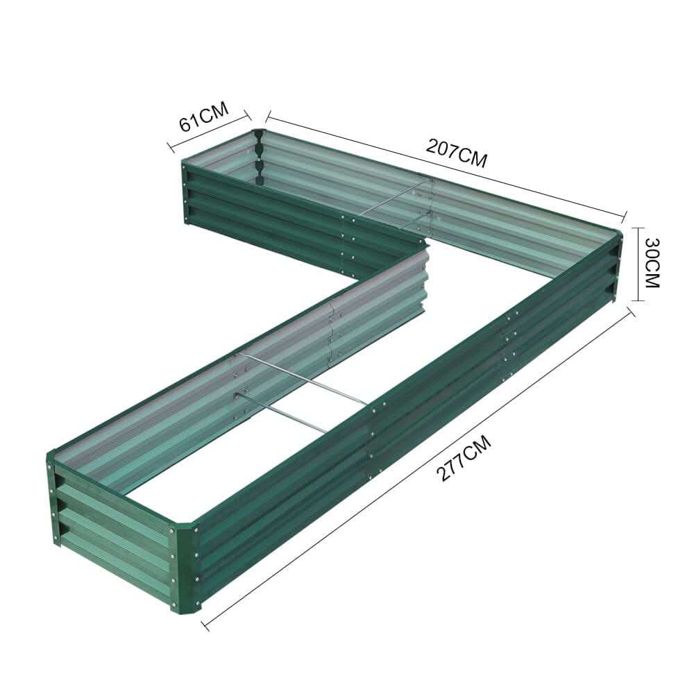 207*277*30cm Patio Corner 7-shaped Dark Green Flower Box can be Splicing