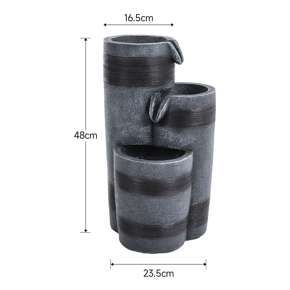 Outdoor Decor Solar-Powered Water Fountain Decor with LED Light