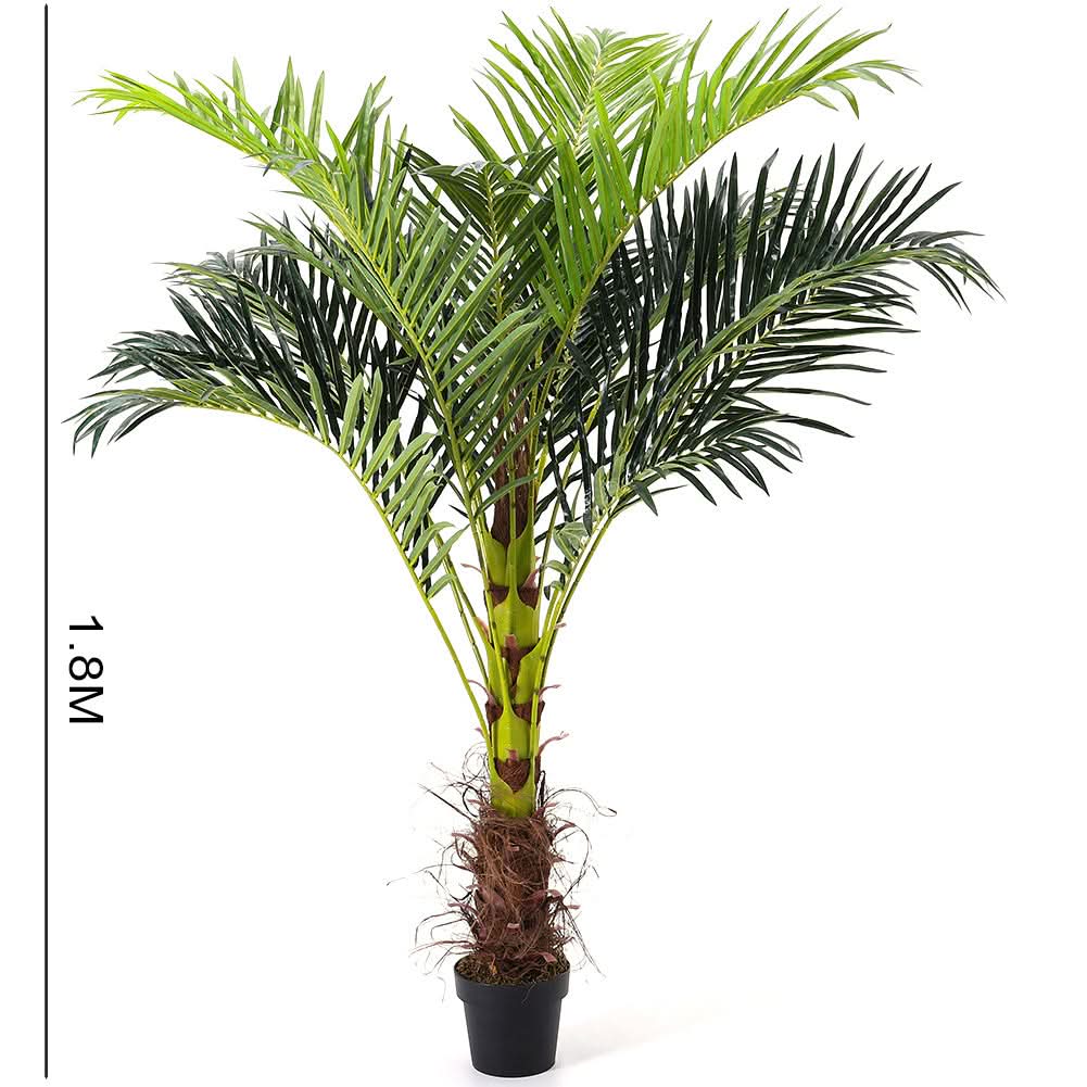 180cm H Artificial Plants Green Palm Tree in Pot Tropical Areca