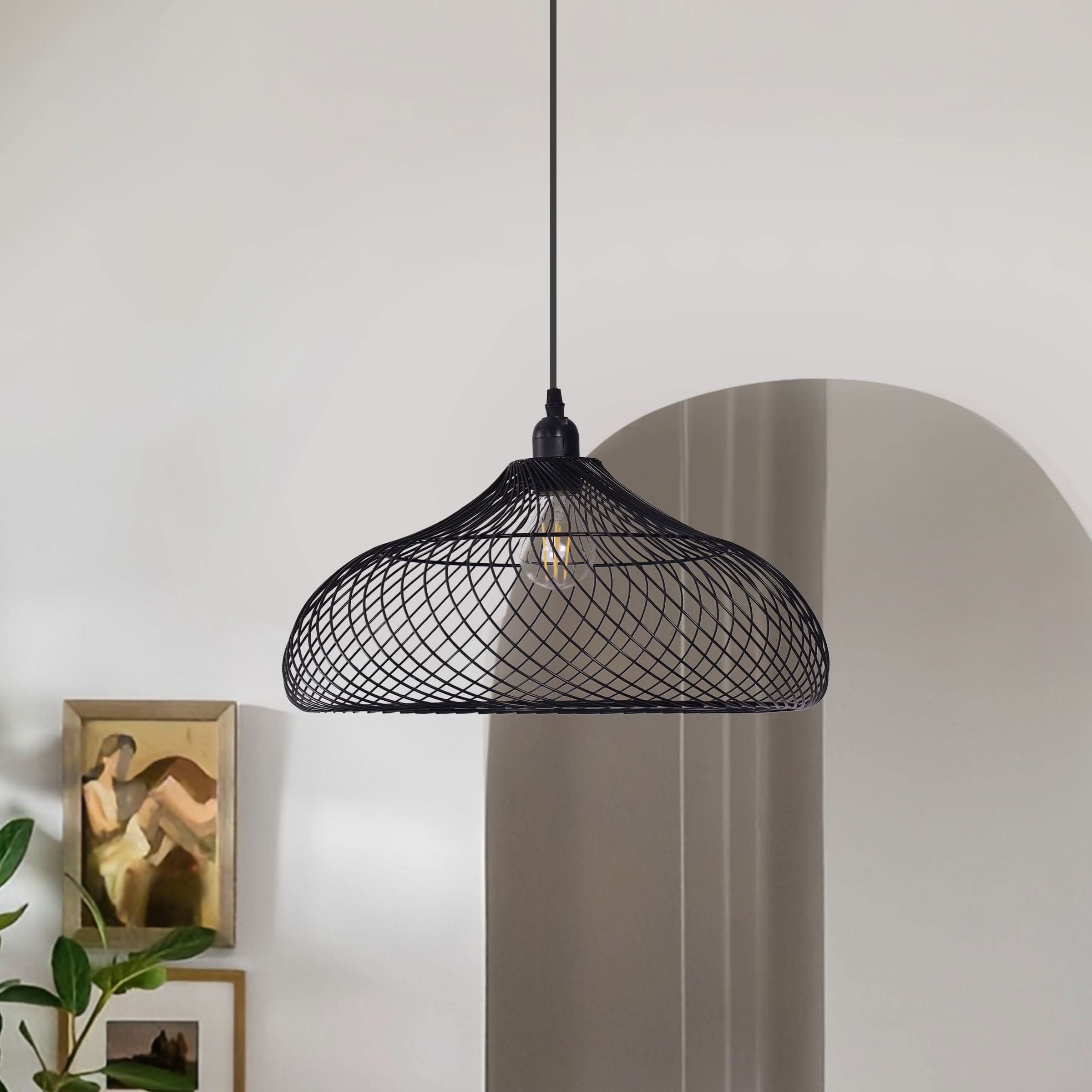 Glyph-Lightsin Industrial Style Black Iron Pendant Light with Spiral Design