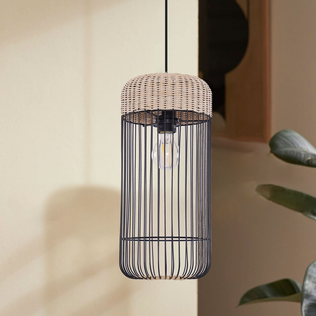 Glyph-Lightsin Woven Rattan Cylinder Pendant Light for Warm and Inviting Spaces