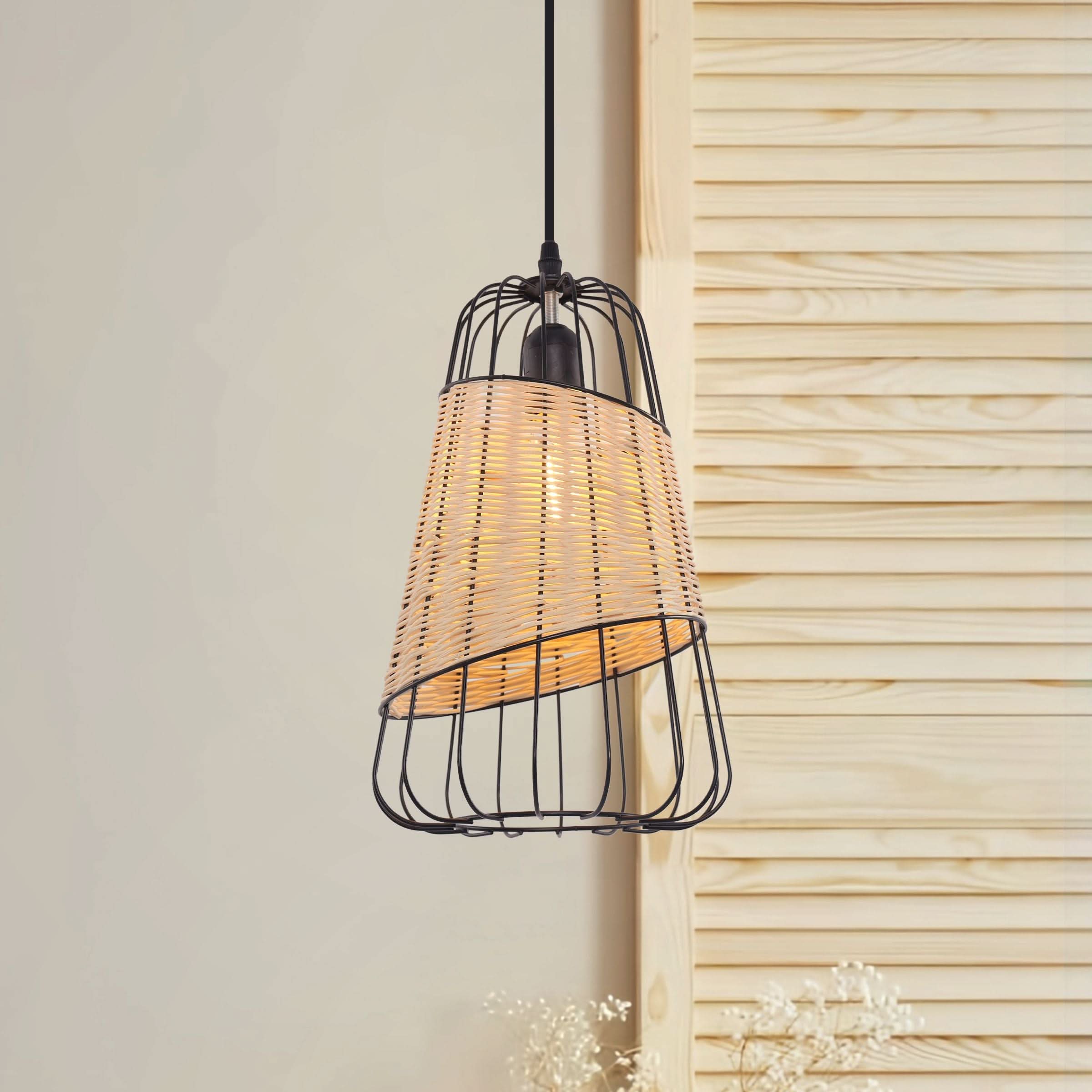 Glyph-Lightsin Lantern-Inspired Rattan Ceiling Light for Cozy Natural Elegance
