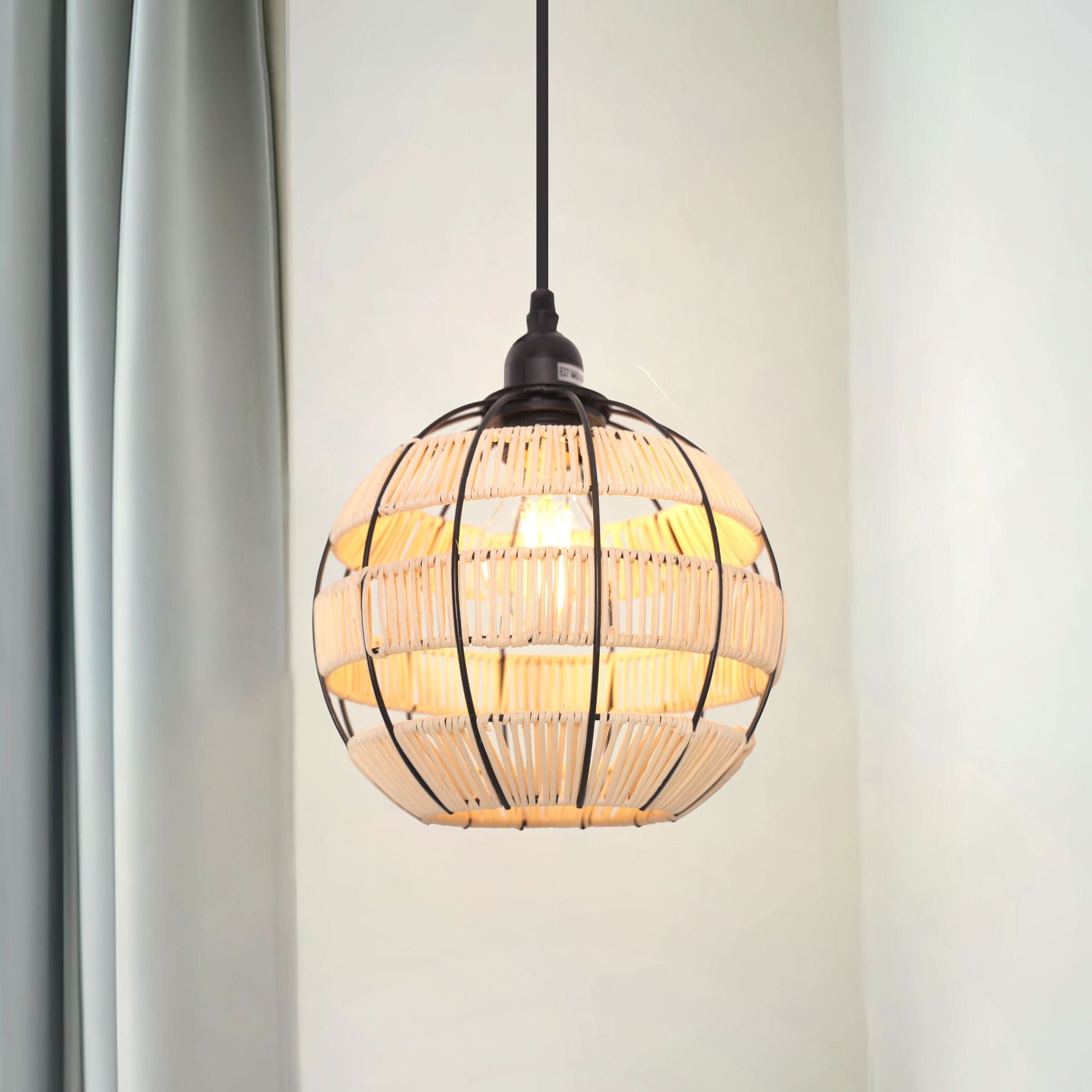 Glyph-Lightsin Woven Sphere Pendant Light for Cozy Natural Elegance
