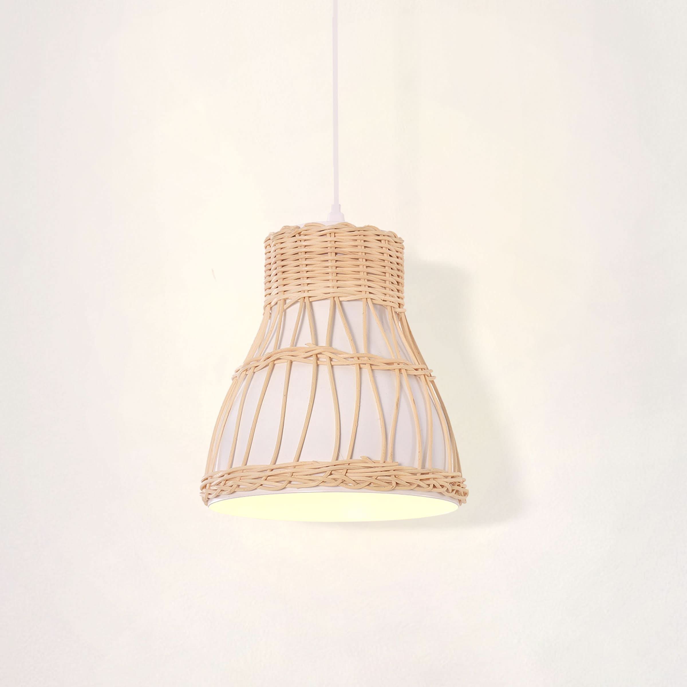 Lightsin Modern Rattan Pendant Light Available in Grey, Pink, and White