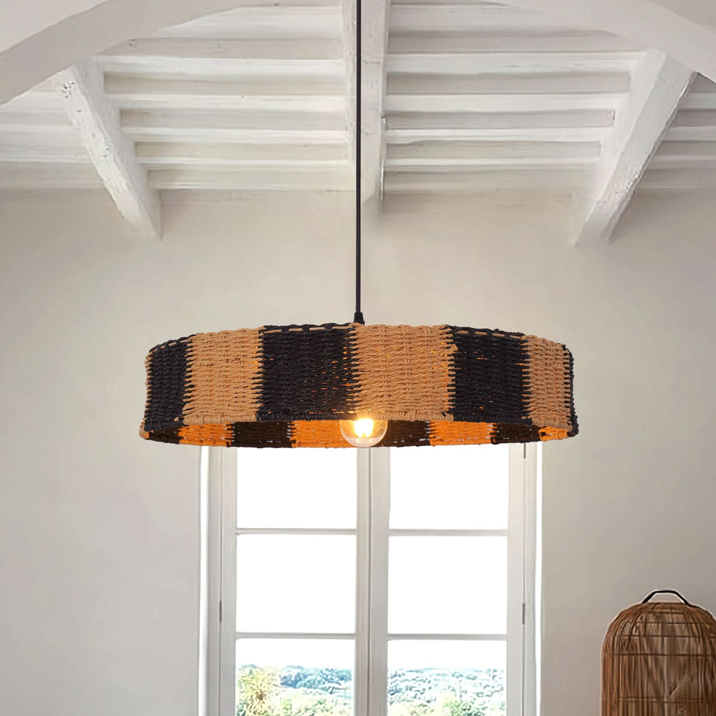Lightsin Handwoven Paper Rope Pendant Light for a Warm Modern Glow