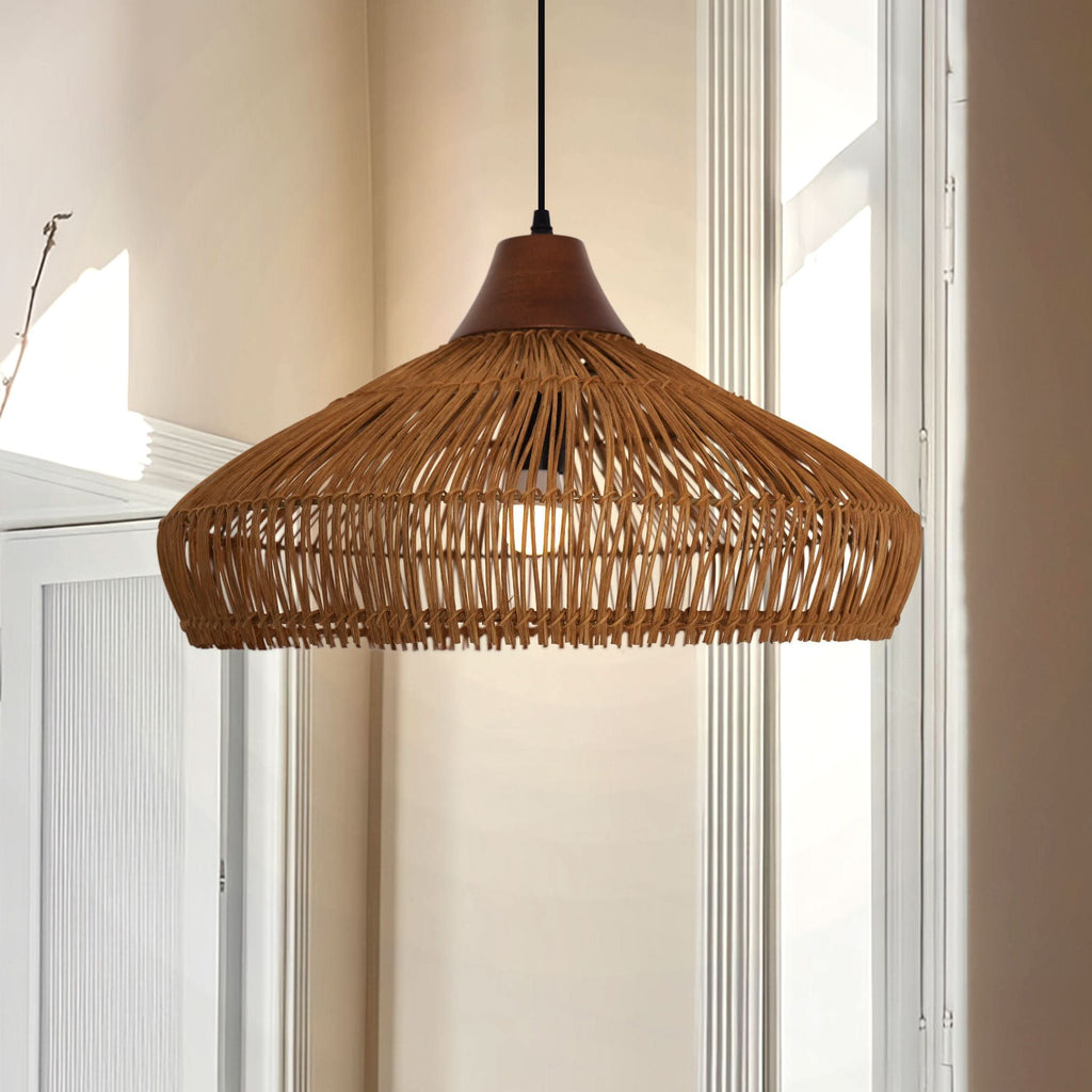 Lightsin Bell-Shaped Handcrafted Bamboo Kitchen Pendant Lighting