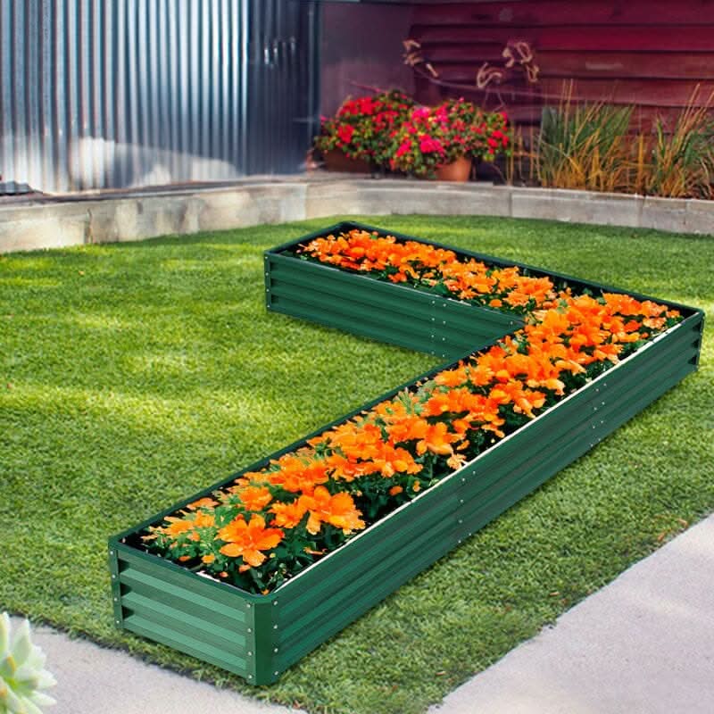 207*277*30cm Patio Corner 7-shaped Dark Green Flower Box can be Splicing