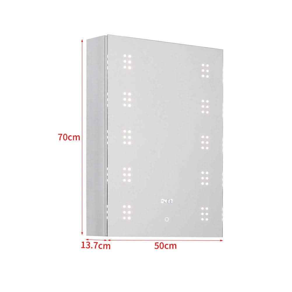 700x500MM LED Illuminated Mirror Cabinet with Shaver Socket&Demister Pad