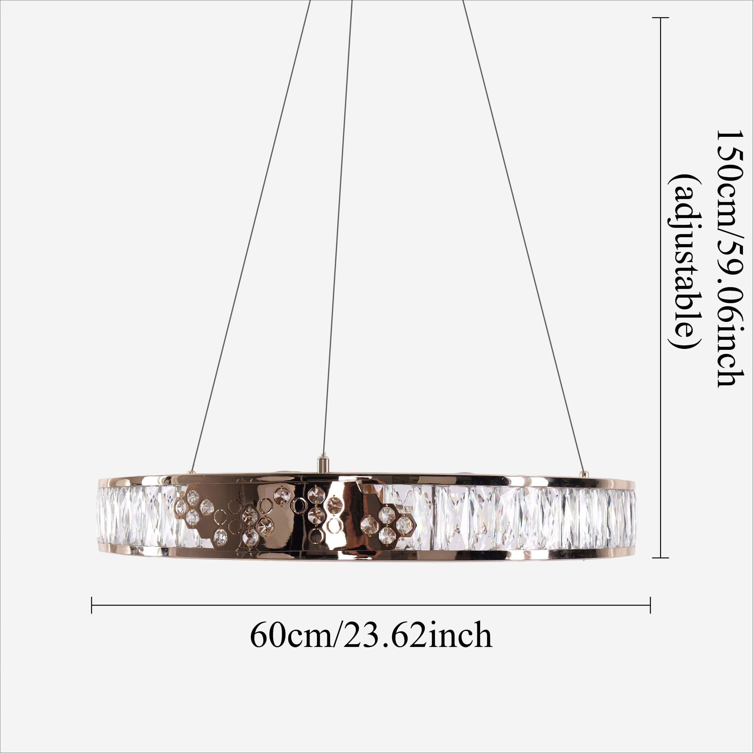 Lightsin Luxurious Gold Crystal LED Halo Pendant Light