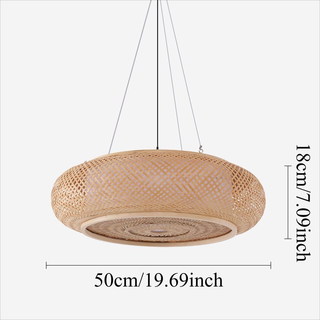 Lightsin Natural Pendant Light – Handwoven Bamboo Ceiling Pendant Light for Kitchen, Dining, and Bedroom Ambiance