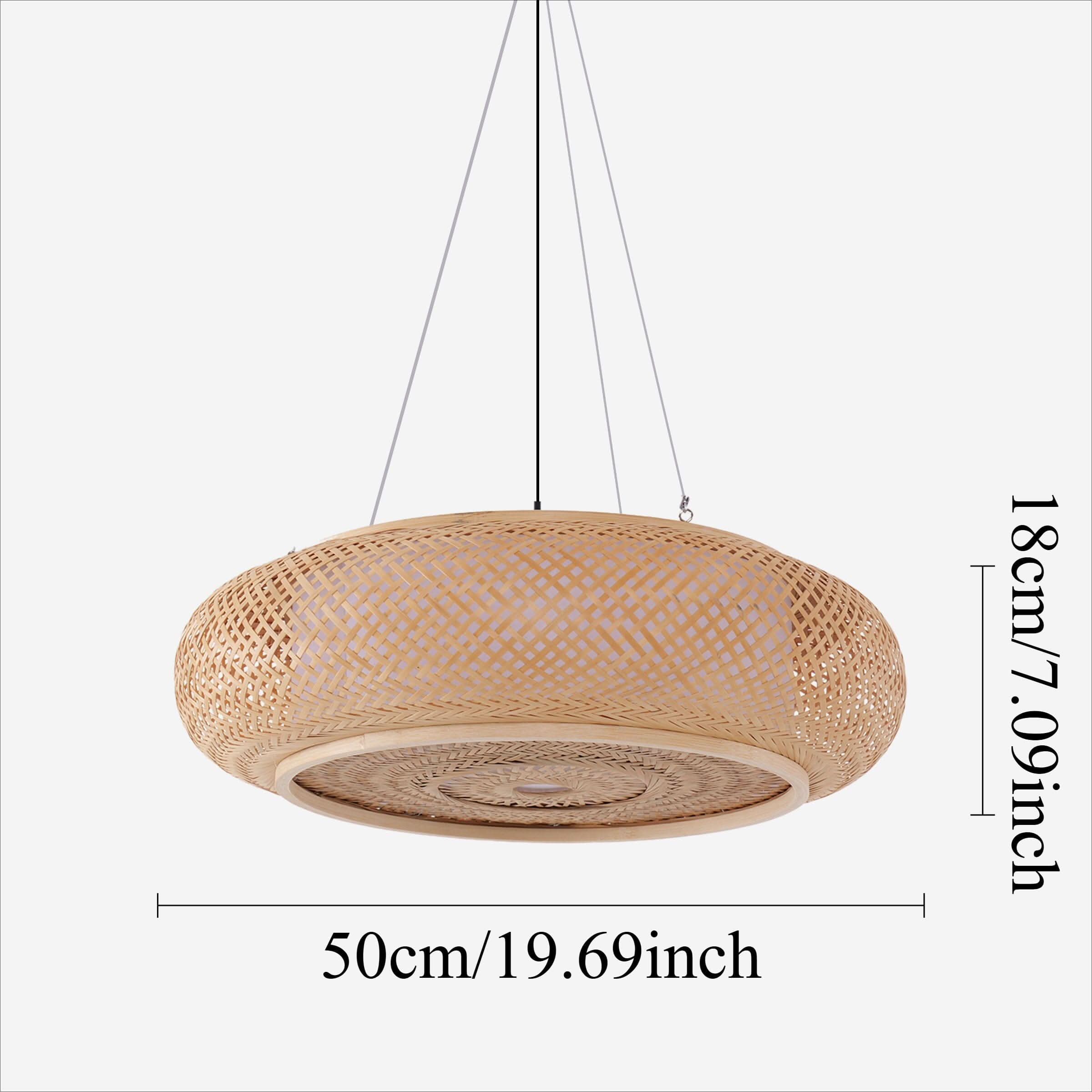 Lightsin Natural Pendant Light – Handwoven Bamboo Ceiling Pendant Light for Kitchen, Dining, and Bedroom Ambiance