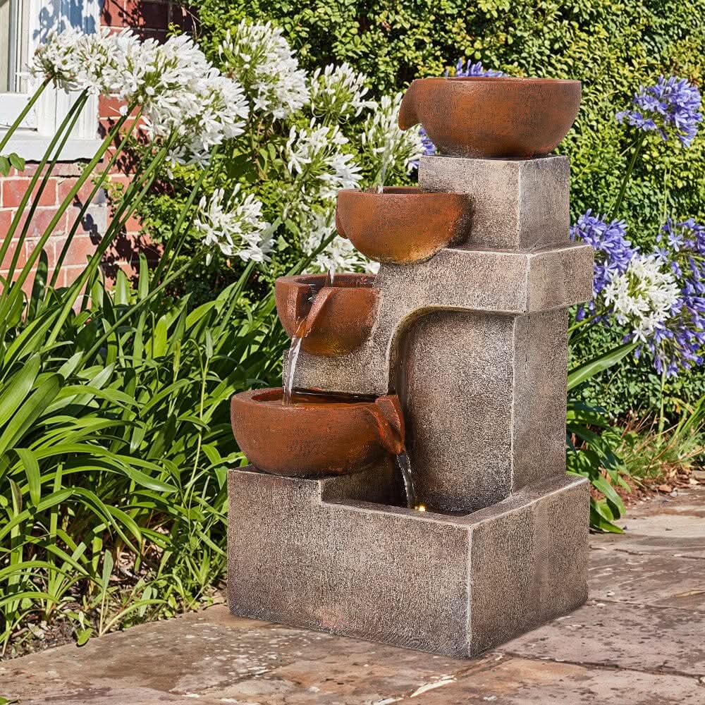 Outdoor Garden Water Feature with 2.4W Solar Water Pump