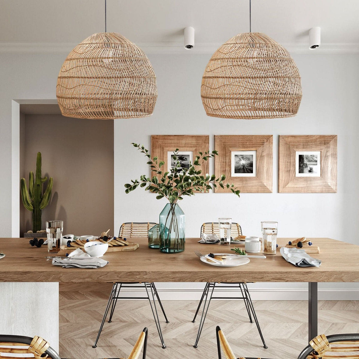 Lightsin Rattan Art Pendant Light Hanging Decor Rustic Style