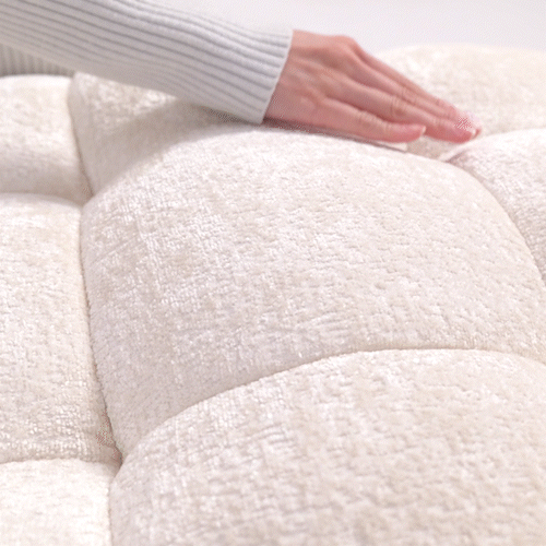 Cottonfy Modern Ergonomic Corduroy Chaise Lounge with Natural Wooden Frame